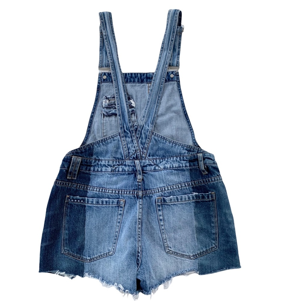 BLANK NYC Overalls Funny Bone Distressed Denim Shortalls 27 - Picture 2 of 11